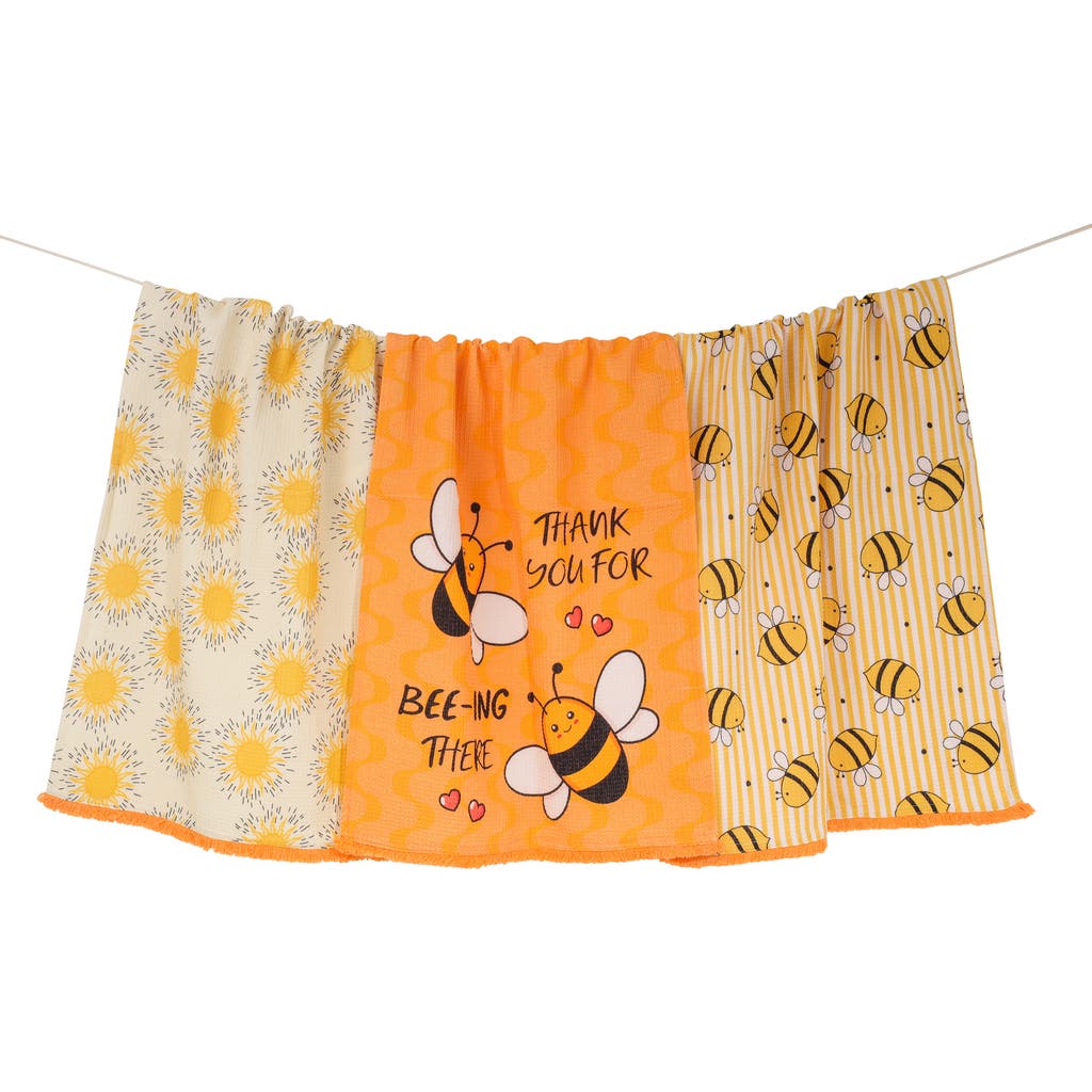 Tiramisu 3-piece Kitchen Towel Set In Orange