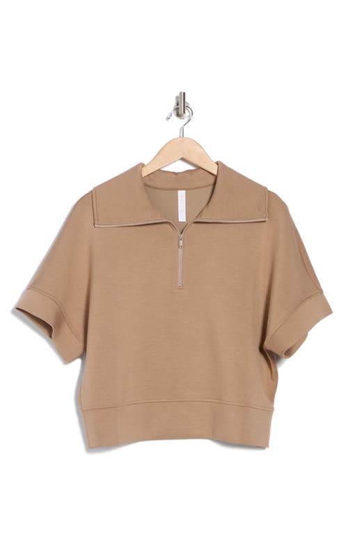 Z BY ZELLA Z BY ZELLA WHISPER QUARTER ZIP SCUBA KNIT TOP
