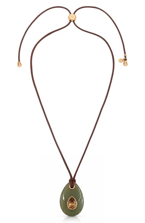 Teardrop Cord Pendant Necklace