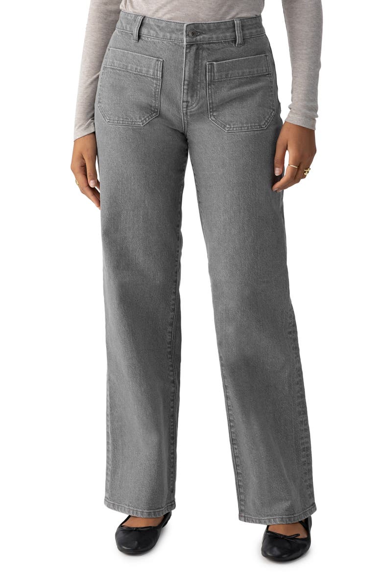 The Marine Patch Pocket Wide Leg Jeans, Main, color, ASPHALT