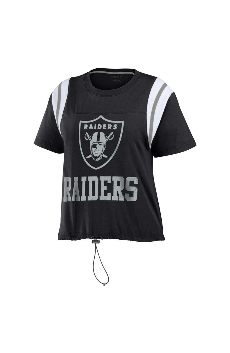 WEAR by Erin Andrews Women's WEAR by Erin Andrews Black Las Vegas Raiders Cinched Colorblock T-Shirt, Alternate, color, Black