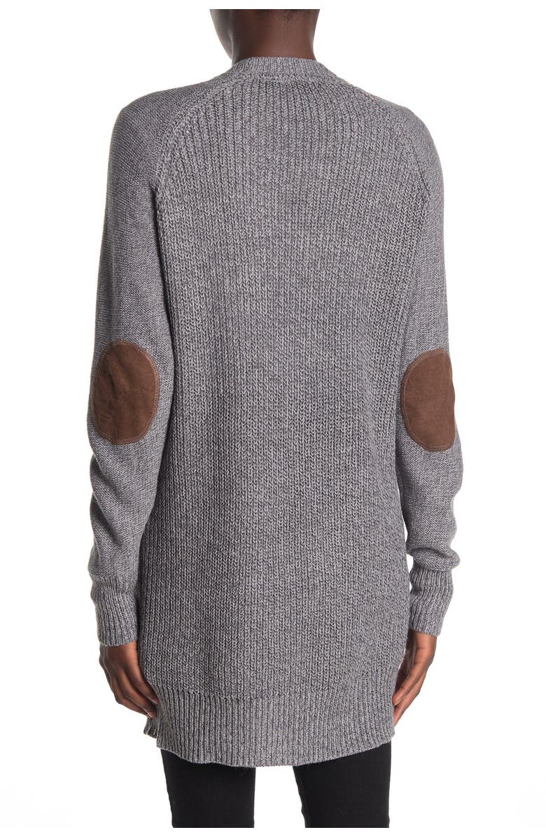 RDI Marled Open Front Elbow Patch Cardigan, Alternate, color,