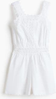 H&M Lace-detail Cotton Playsuit