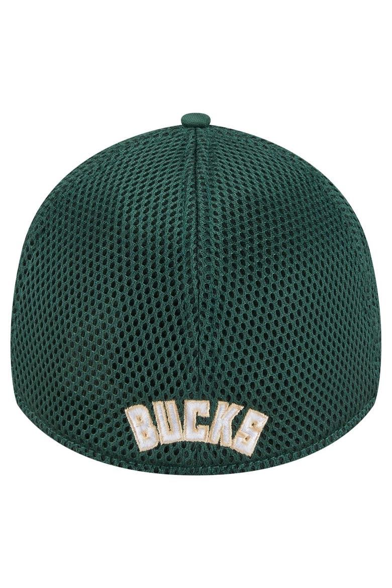 Men's New Era  Hunter Green Milwaukee Bucks Subtle Camo 39THIRTY Flex Hat, Alternate, color, Hunter Green