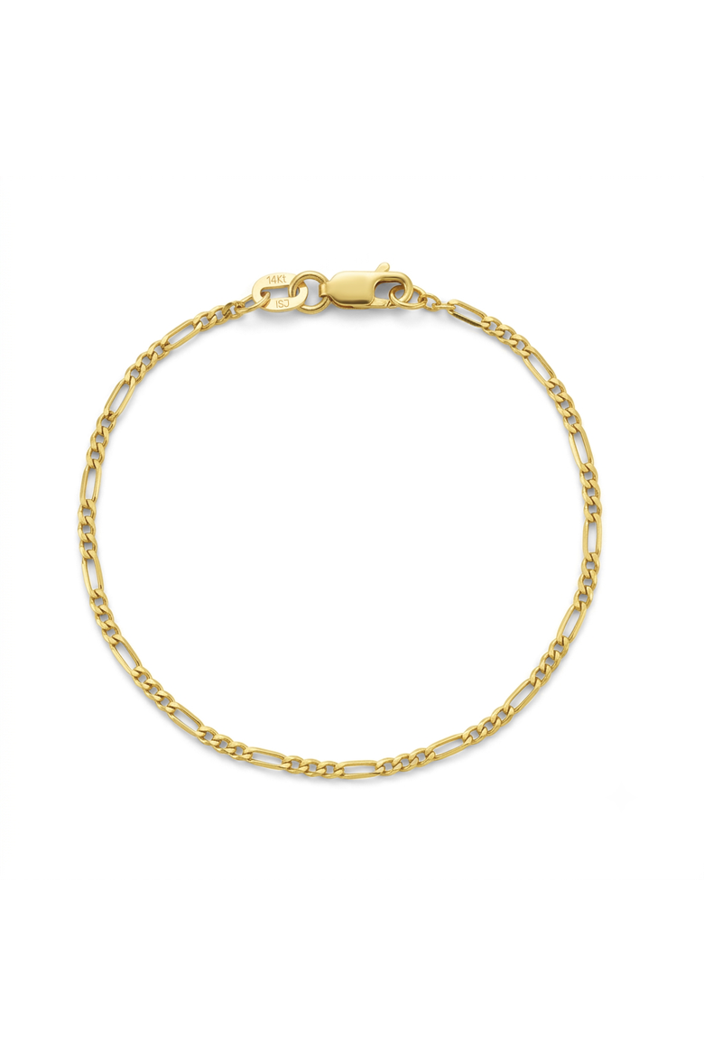 14k Figaro Chain Link Bracelet, Main, color, Gold