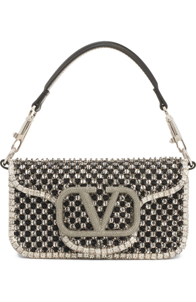 Valentino Garavani Small Locò Crystal & Bead Embellished Polka Dots Shoulder Bag, Main, color,
