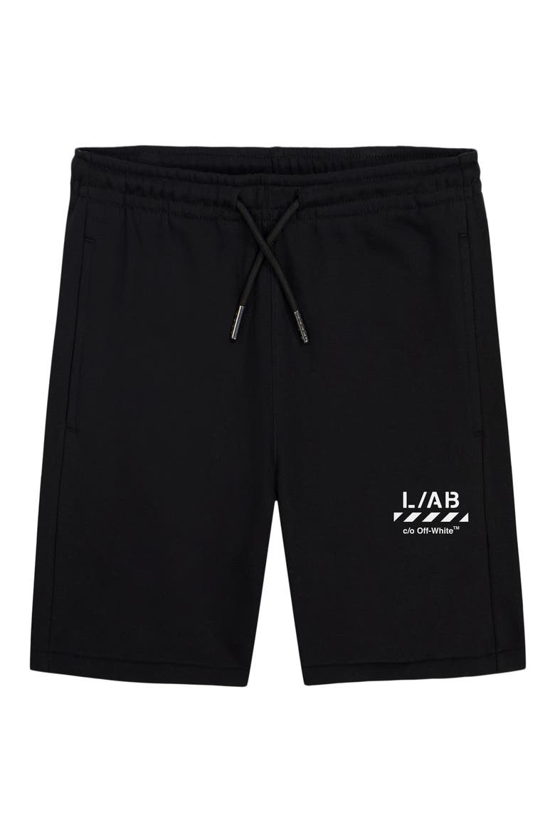 Kids' Logo Basic Fleece Shorts, Main, color, BLACK