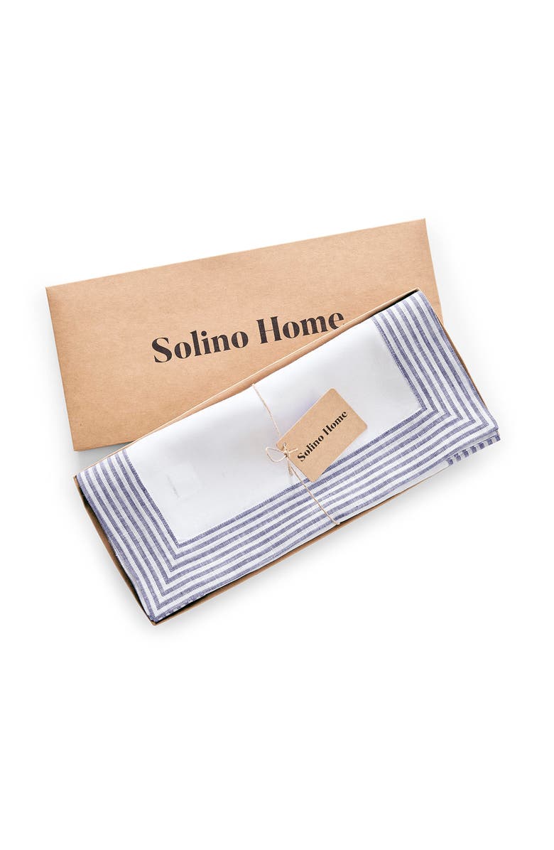 Solino Home Linen Table Runner - Lucca, Alternate, color, Navy