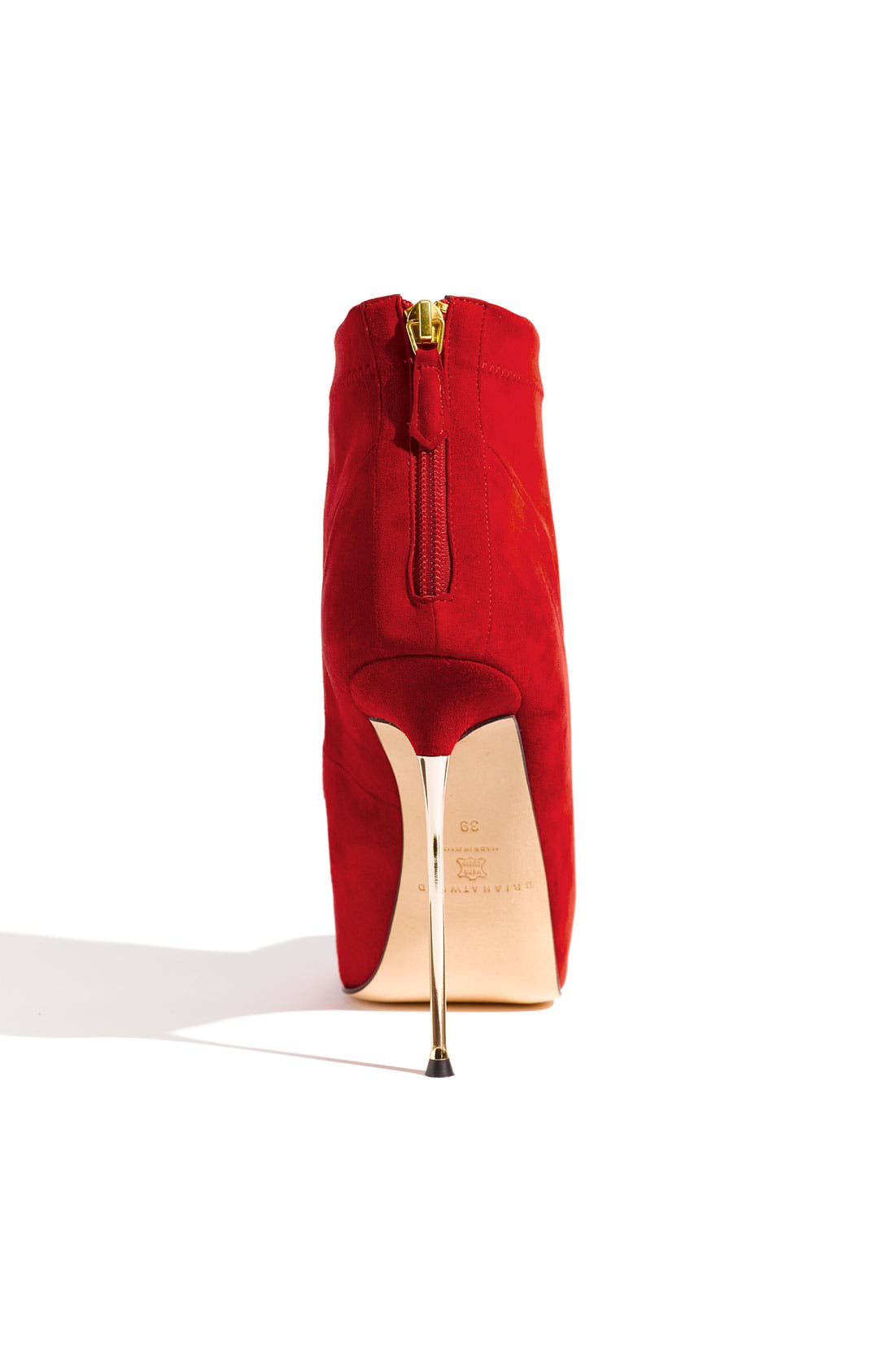 Metal Heel Platform Bootie, Alternate, color, RED