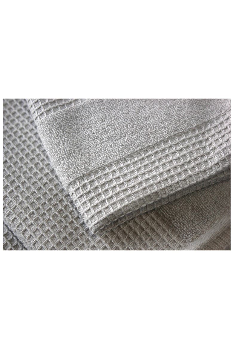 Waffle Terry 6-Piece Towel Set, Alternate, color, PEBBLE GREY