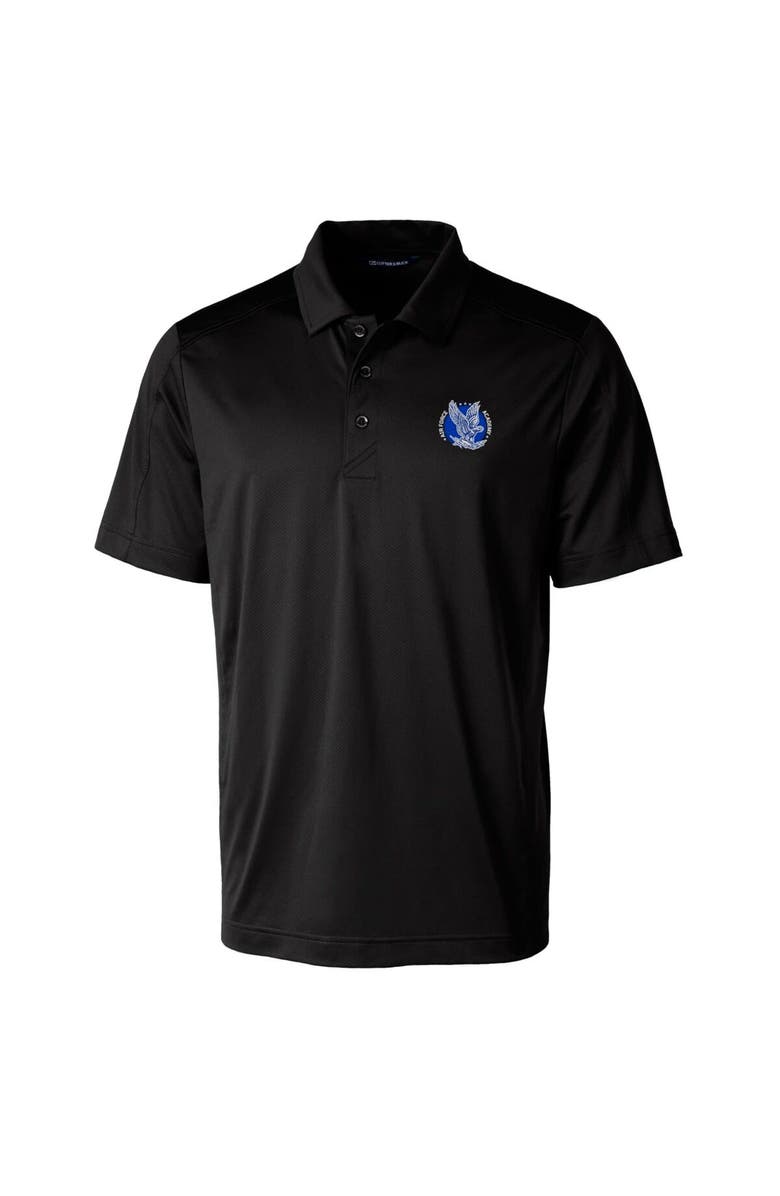 Cutter & Buck Men's Cutter & Buck Black Air Force Falcons Team Logo Big & Tall Prospect Textured Stretch Polo, Alternate, color,