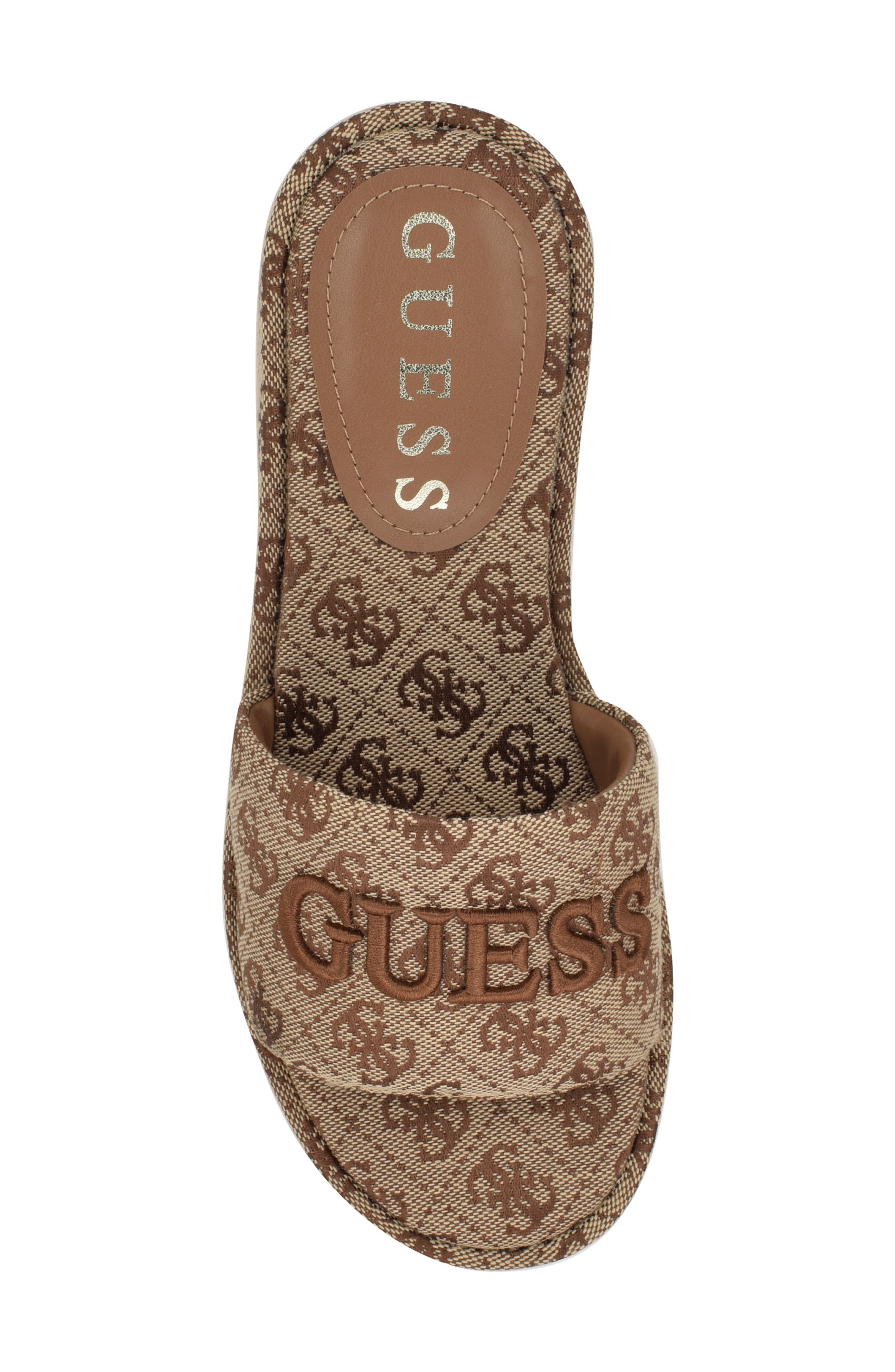 Bintai Platform Wedge Slide Sandal, Alternate, color, BROWN