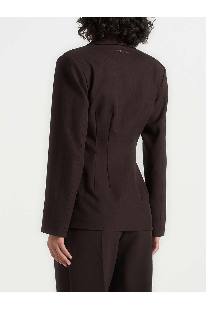 Beatrice Tailored Cinched Blazer, Alternate, color, Dark Brown
