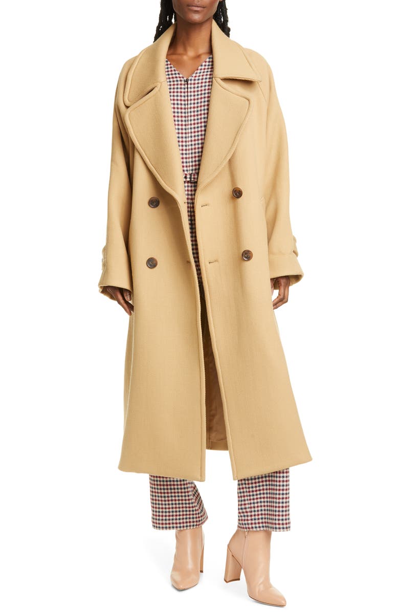 Sea Amber Double Breasted Wool Coat, Main, color, 
