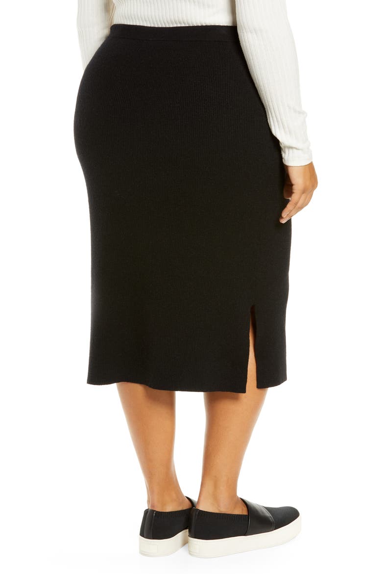 Sweater Knit Skirt, Alternate, color, BLACK