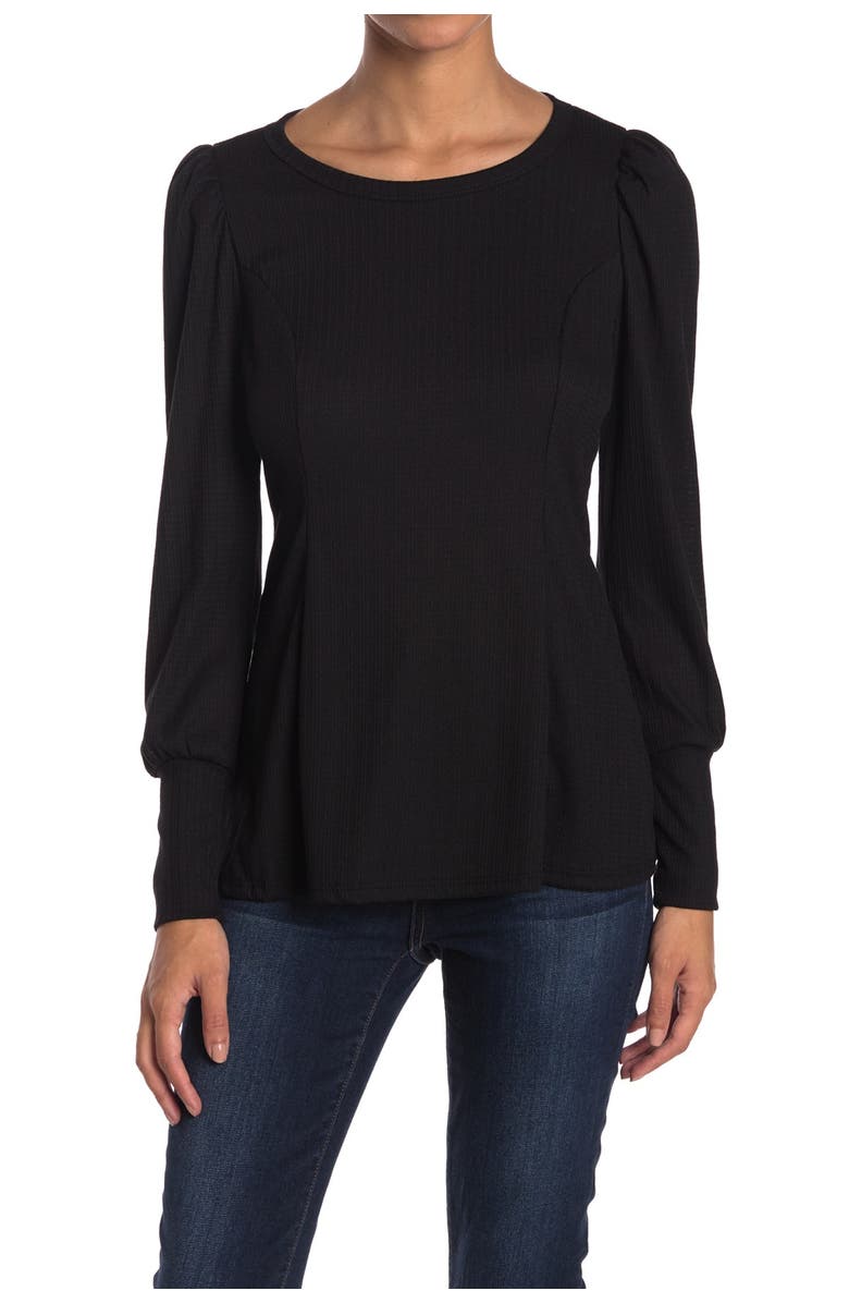 CHENAULT Puff Shoulder Textured Knit Top, Main, color,