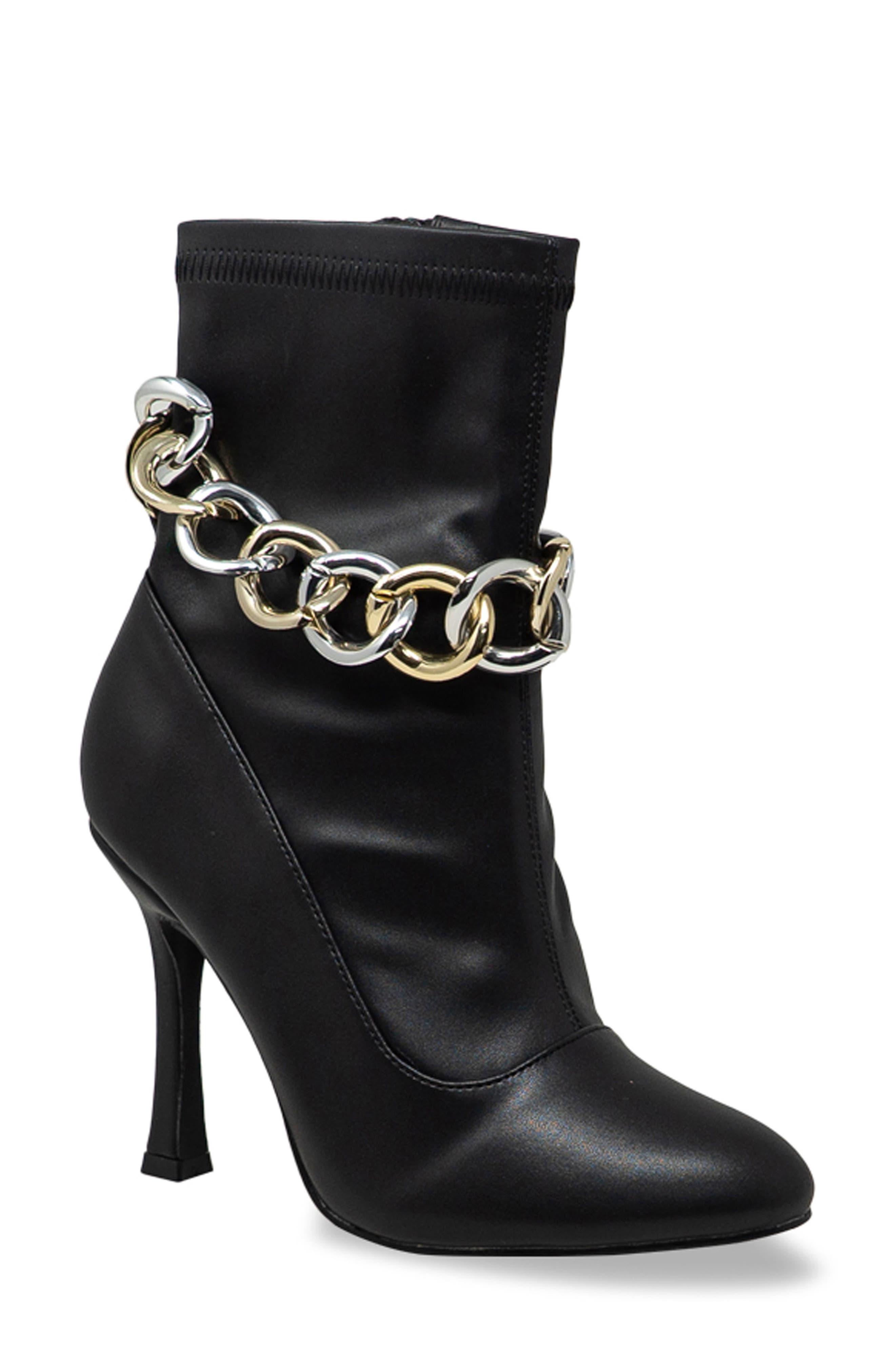 CHASE AND CHLOE Callisto Two-Tone Chain Bootie, Main, color, 