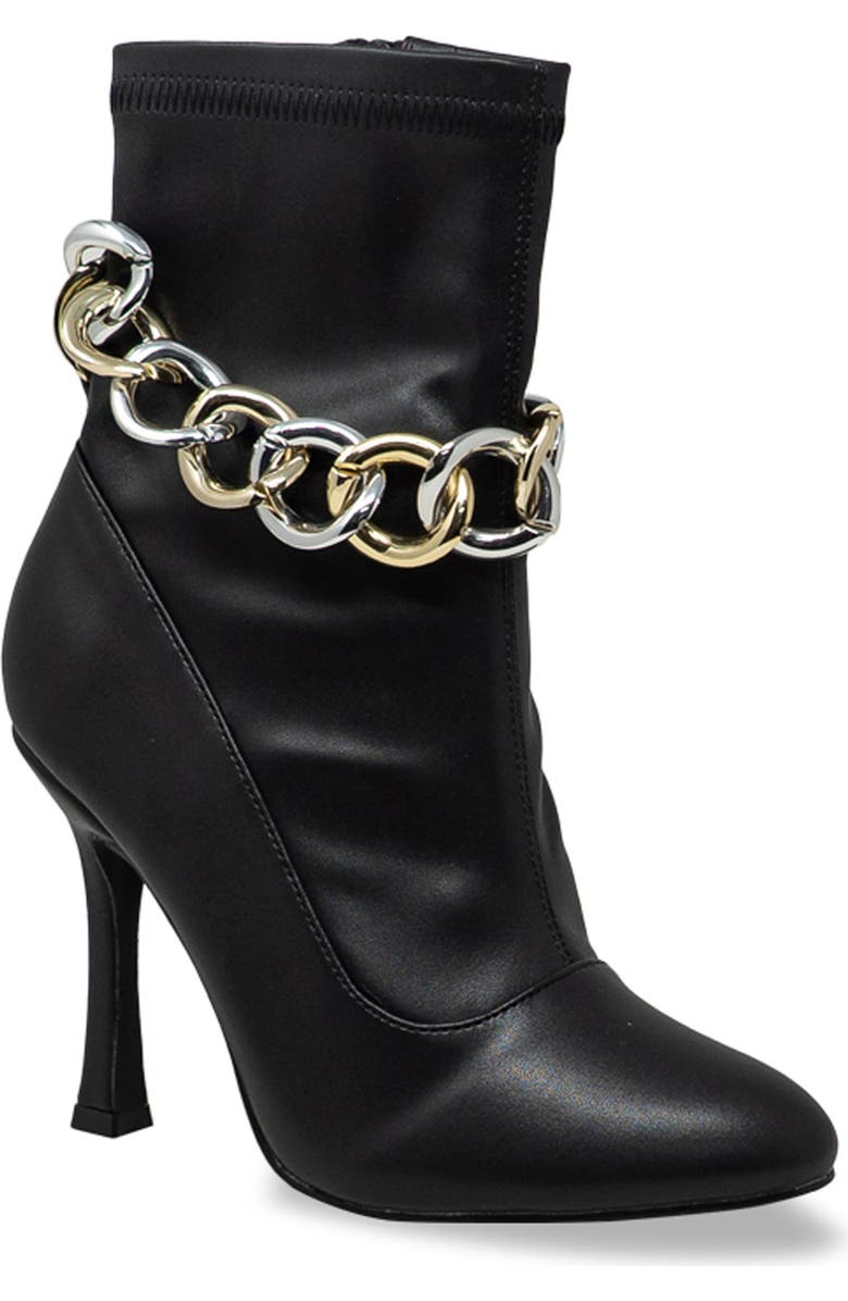 CHASE AND CHLOE Callisto Two-Tone Chain Bootie, Main, color,