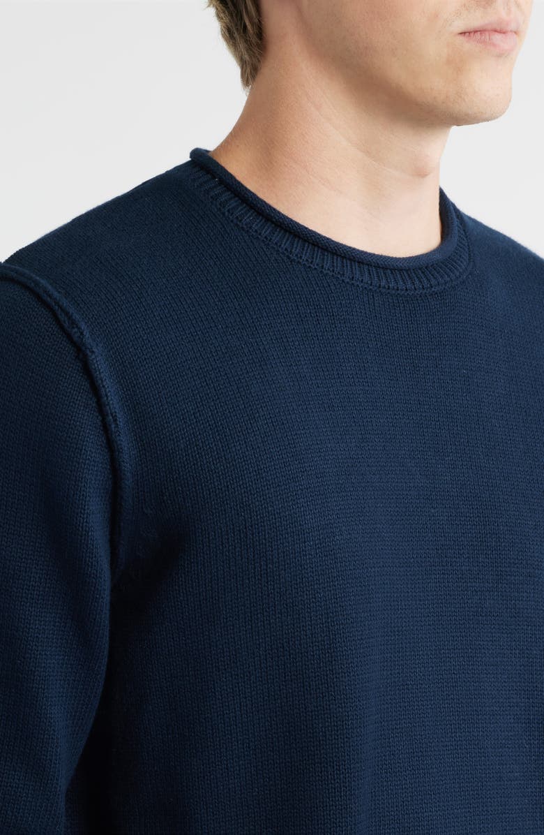 Schott NYC Lightweight Cotton Sweater, Alternate, color, Navy