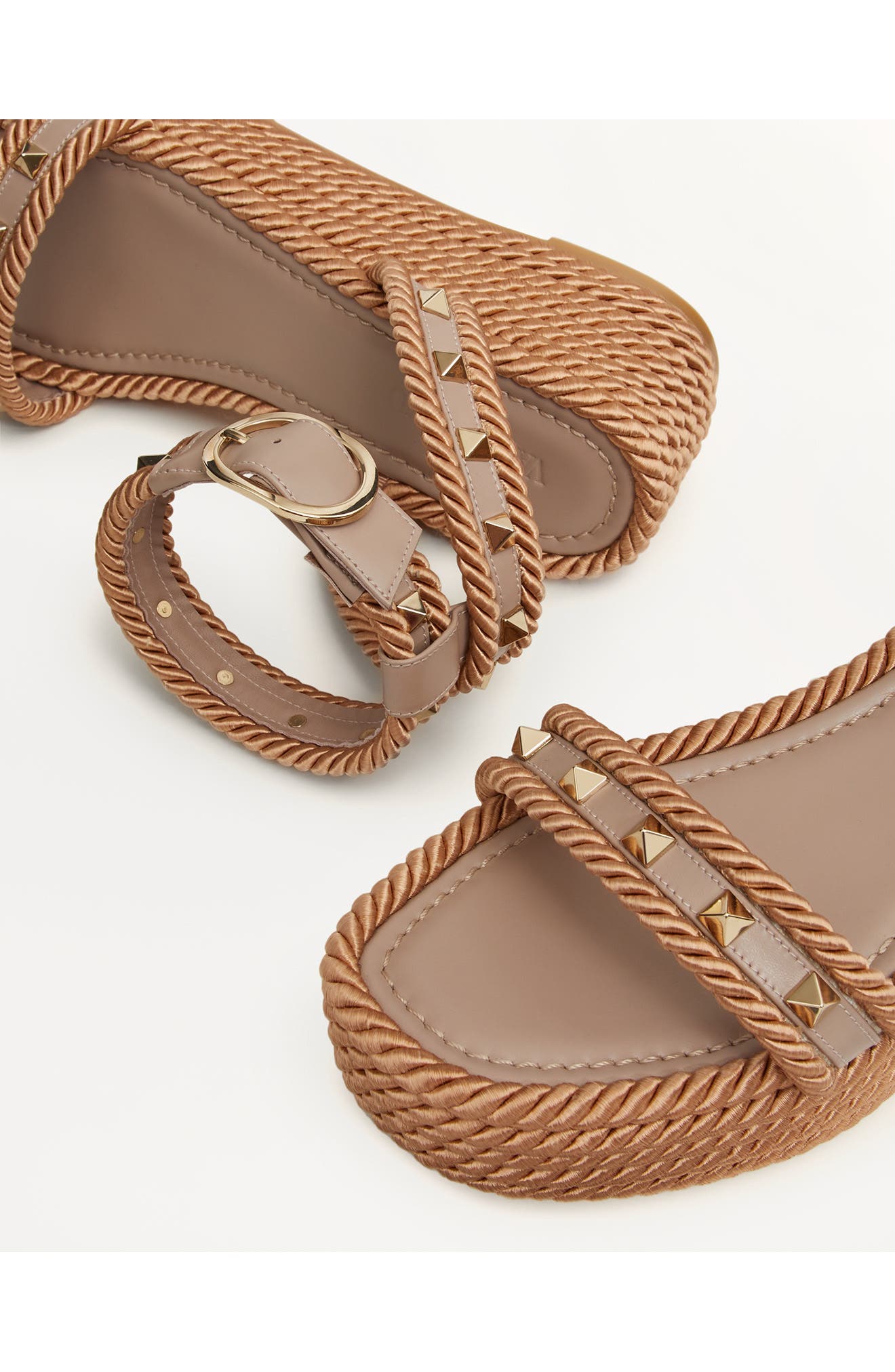 Valentino Garavani Rockstud Flatform Sandal, Alternate, color, 