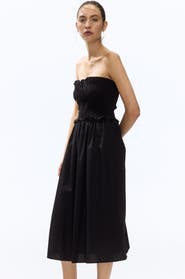 H&M Smocked-bodice Bandeau Dress