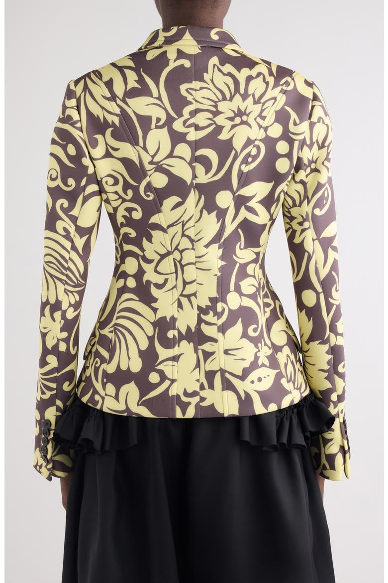 Belia Historical Floral Scuba Knit Jacket, Alternate, color, TAUPE