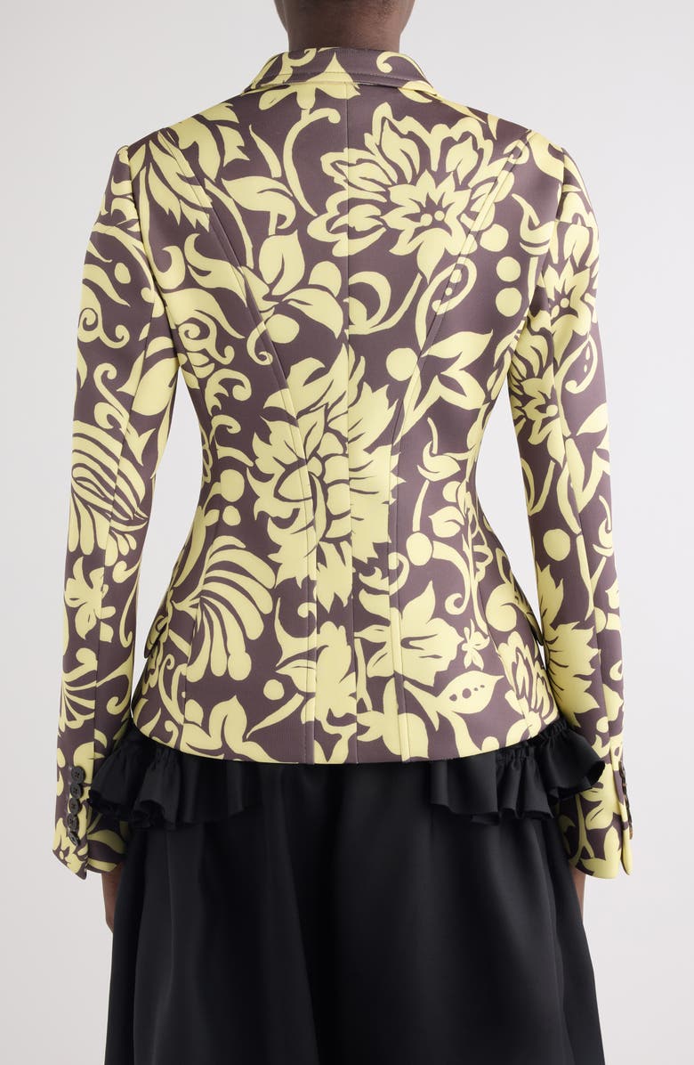 Dries Van Noten Belia Historical Floral Scuba Knit Jacket, Alternate, color, Taupe