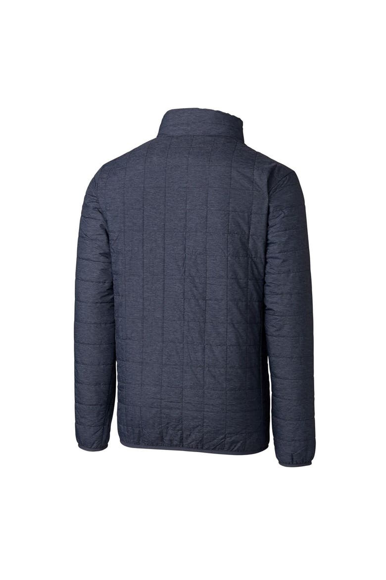 Men's Cutter & Buck Heather Navy Northern Arizona Lumberjacks Team Logo Big & Tall Rainier PrimaLoft Eco Insulated Full-Zip Puffer Jacket, Alternate, color, Heather Navy