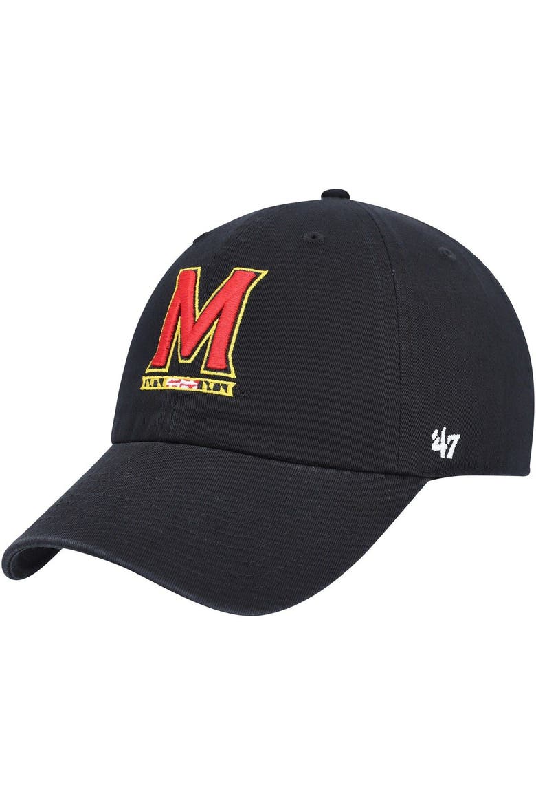 Men's '47 Black Maryland Terrapins Clean Up Adjustable Hat, Main, color, Black