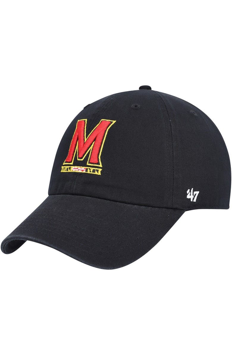 '47 Men's '47 Black Maryland Terrapins Clean Up Adjustable Hat, Main, color, 