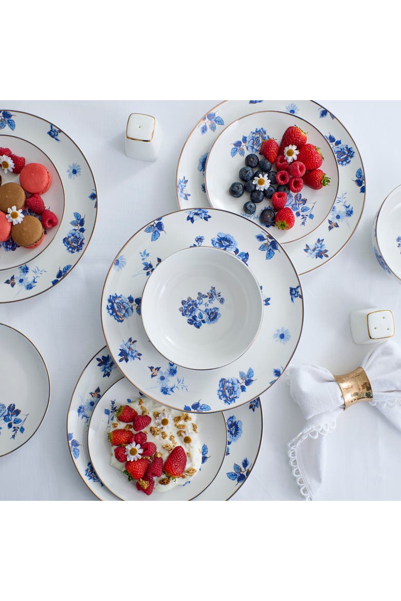Viola Porcelain 24-Piece Dinnerware Set, Alternate, color, Blue