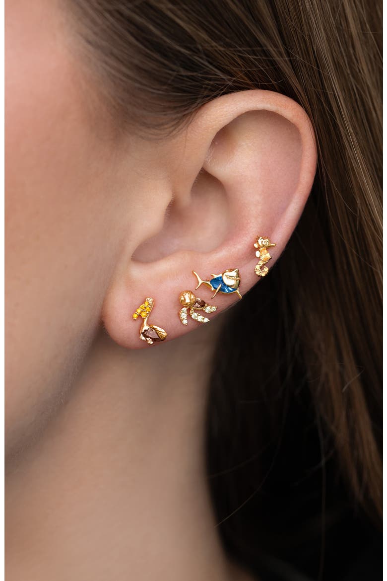 x Disney® Pixar Finding Nemo Sea Crew Stud Earring Set, Alternate, color, GOLD