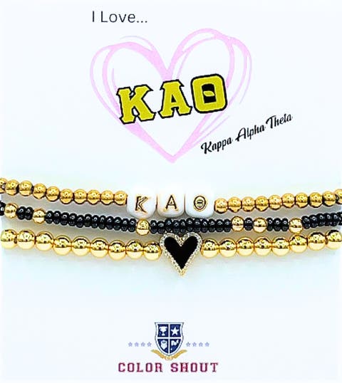 Kappa Alpha Theta Love My Sorority Bracelet Stack