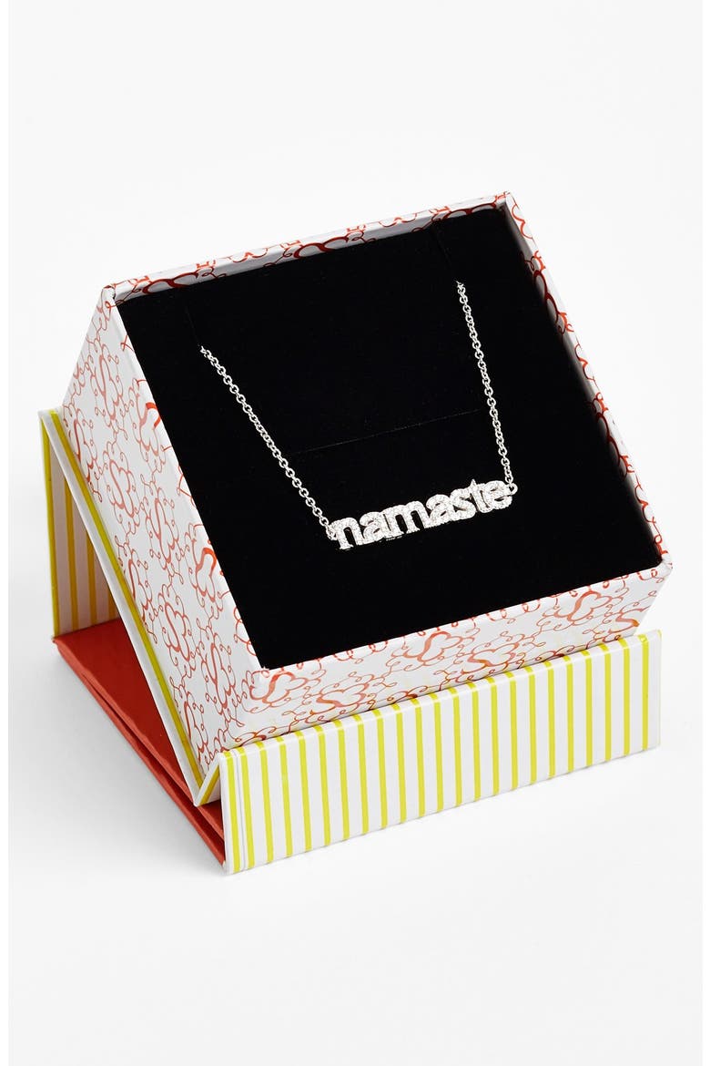 'Namaste' Pendant Necklace, Alternate, color, SILVER