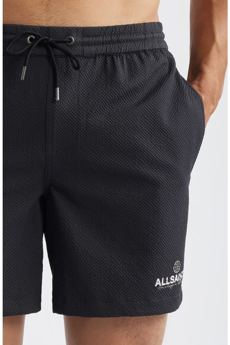 Emblem Swim Trunks, Alternate, color, WASHED BLACK