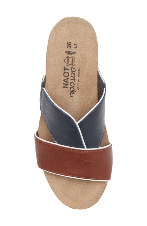 Naot Tiara Wedge Sandal In Soft Chestnut/soft Ink