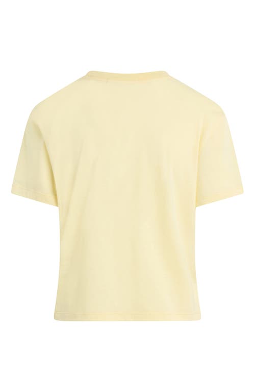 Favorite Daughter Cropped Collegiate T-shirt In Moonbeam W/navy