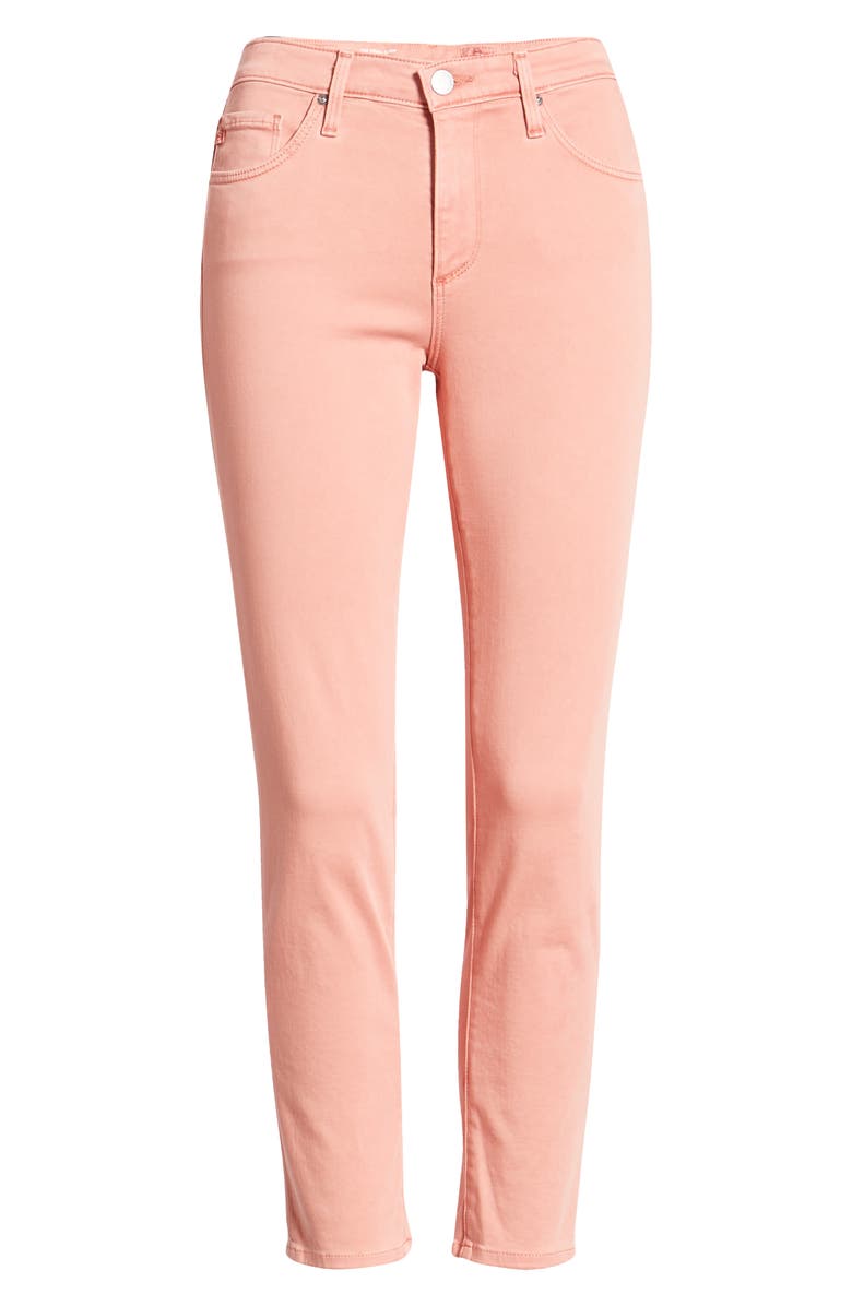 AG The Prima Mid Rise Crop Cigarette Jeans, Alternate, color, Sulfur Pink Ast