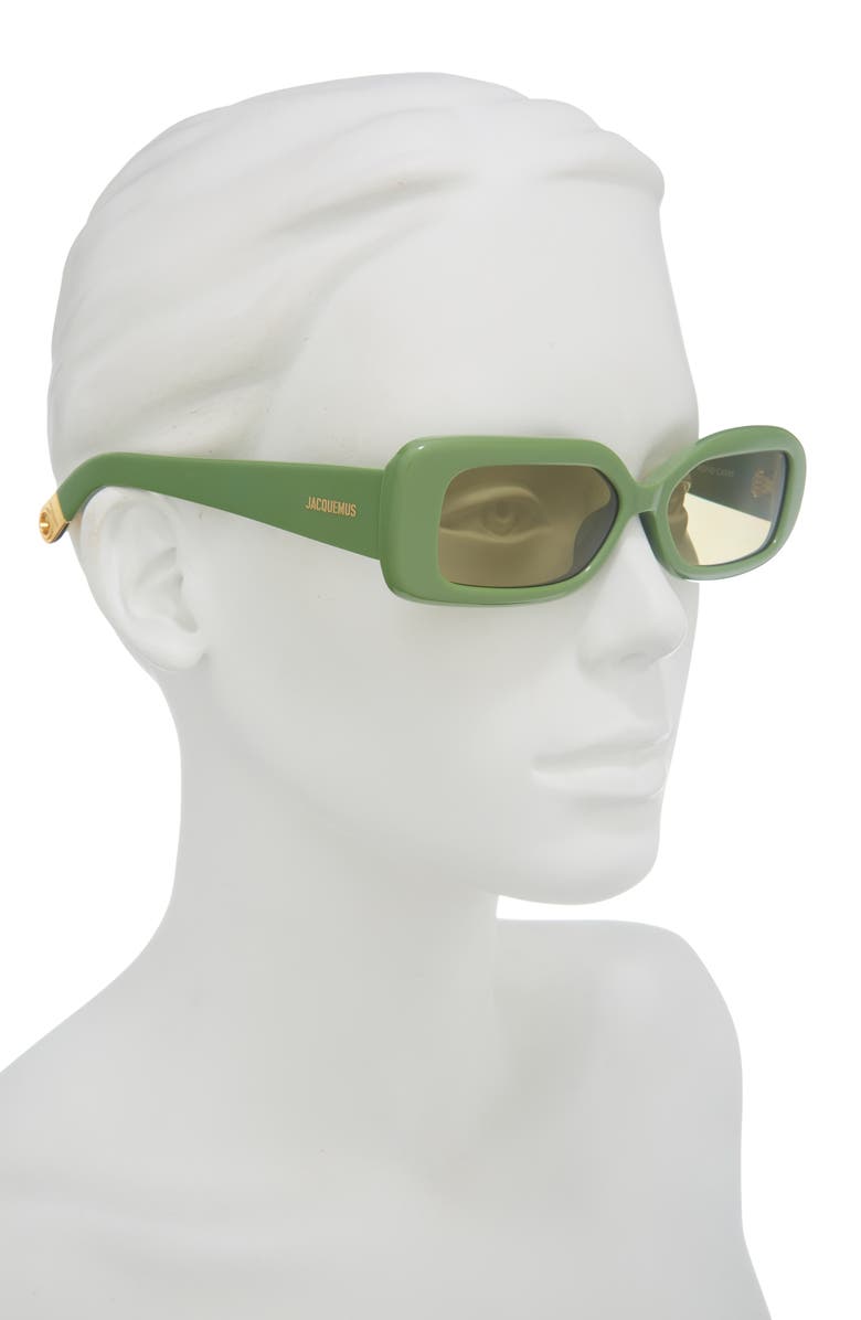 Jacquemus Carrie 54mm Round Sunglasses, Alternate, color, Jade Green/ Gold