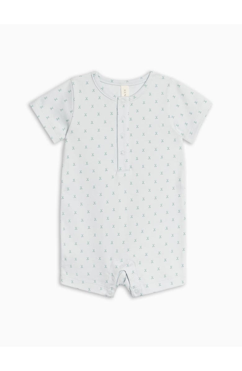 Colored Organics Organic Cotton Mason Romper, Main, color, Tee Time / Powder + Laguna