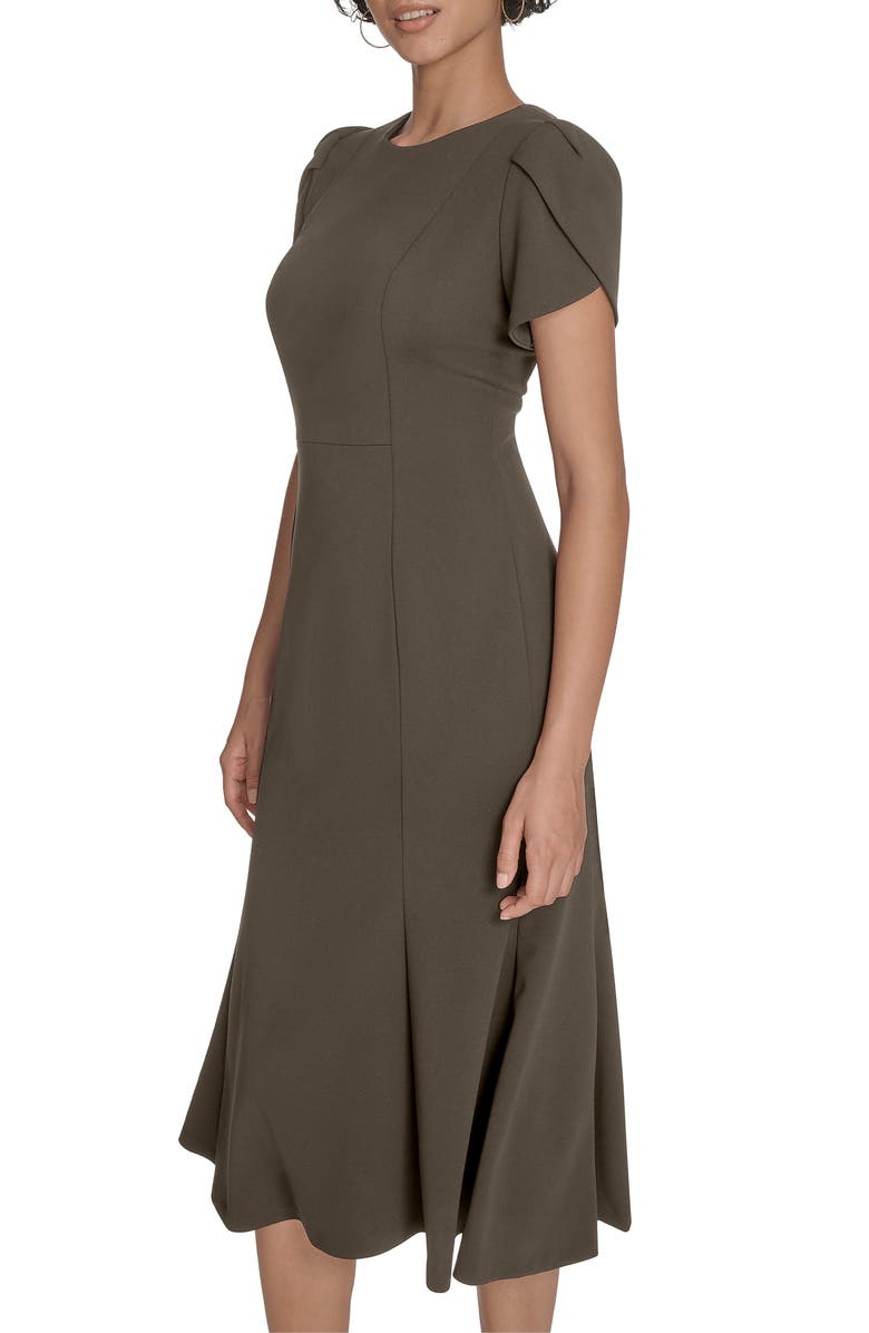 Calvin Klein Tulip Sleeve Midi Dress, Alternate, color, Caper