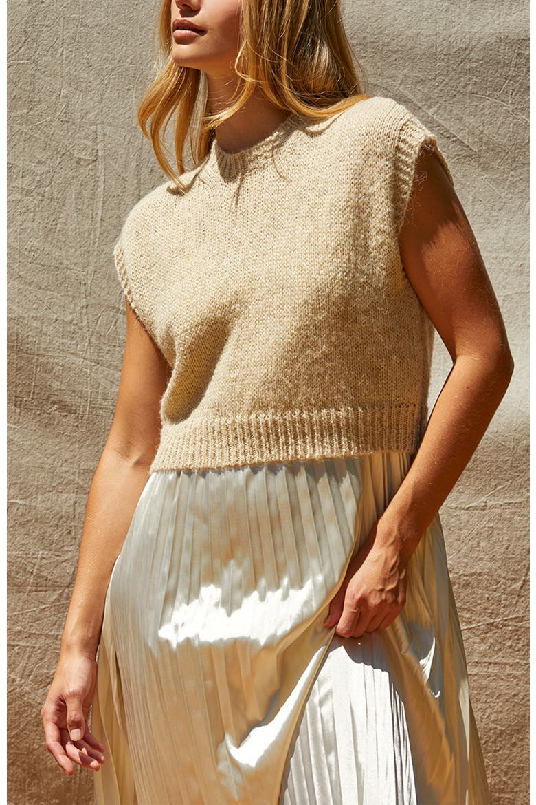 Twofer Sweater Top Dress, Alternate, color, Cream