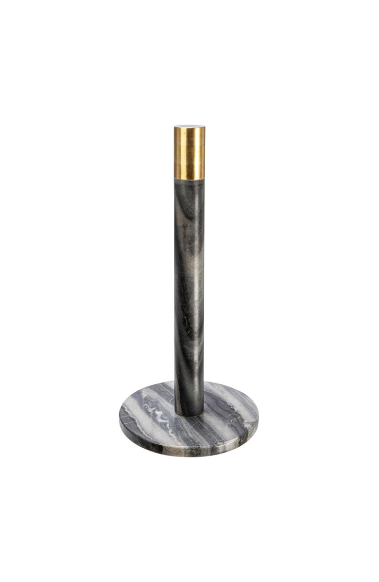 Storied Home Modern Marble Paper Towel Holder with Brass Detail, Main, color, Grey
