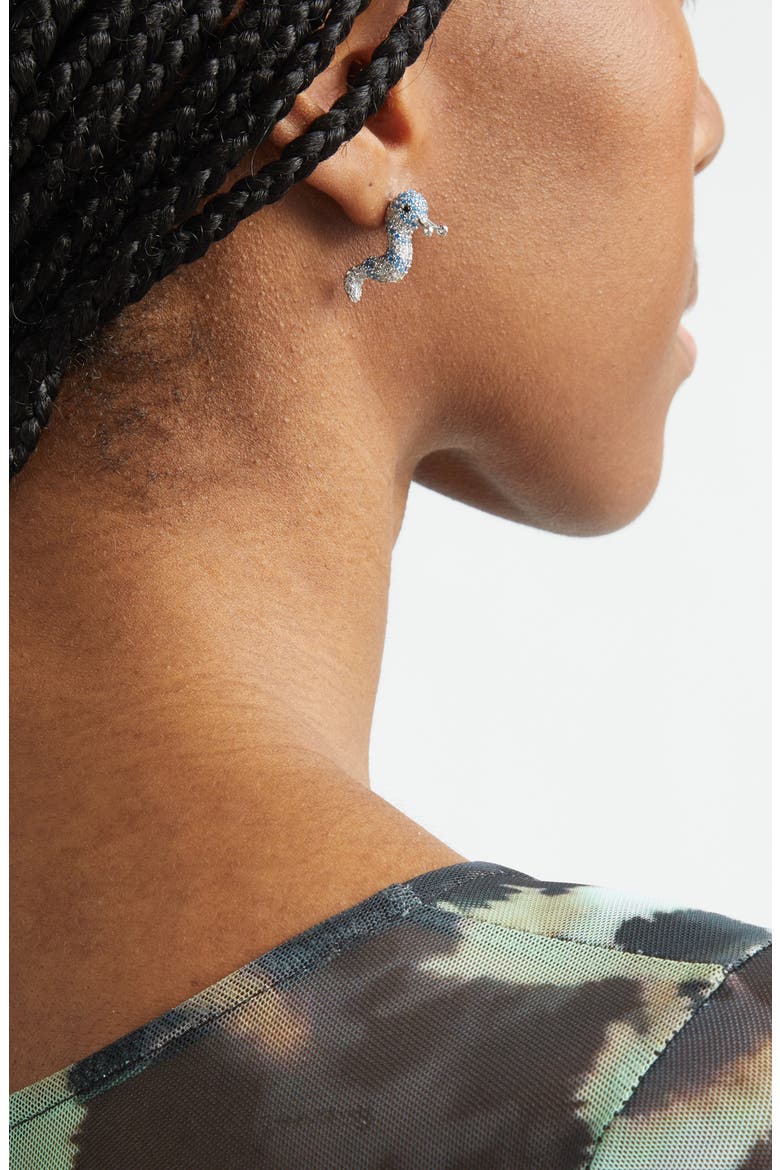 Slug Stud Earrings, Alternate, color, CLEAR SKY