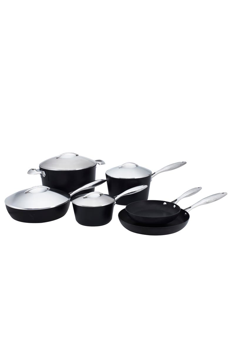 Professional 10 Piece Nonstick Cookware Set, Main, color, Black