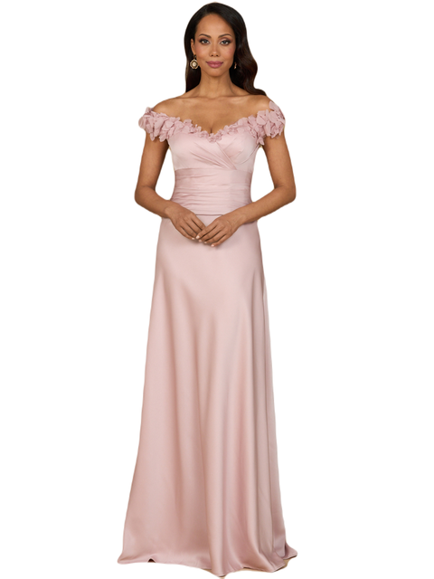 Off Shoulder Satin Gown