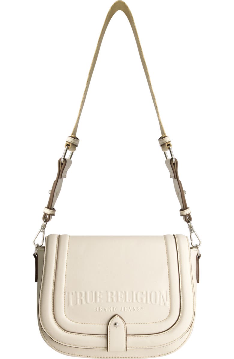 True Religion Bombe Saddle Crossbody Bag, Main, color, Cream