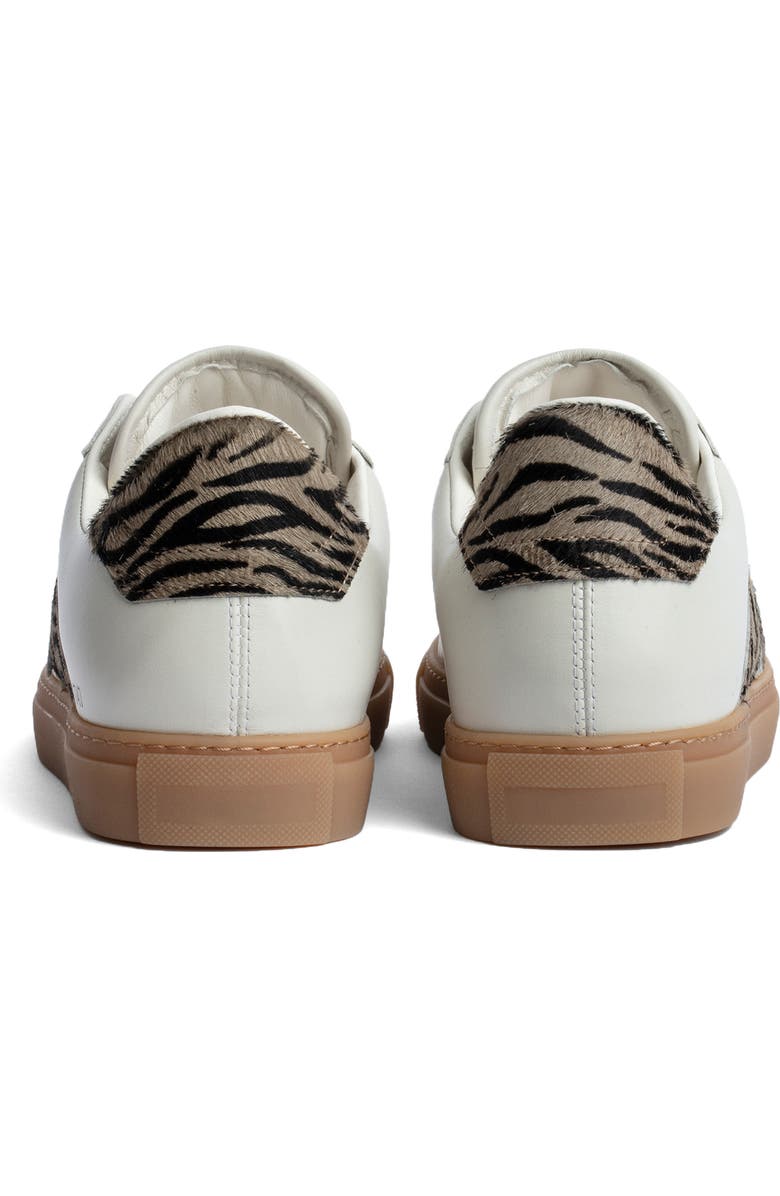 Zadig & Voltaire Zebra Print Genuine Calf Hair Sneaker, Alternate, color,