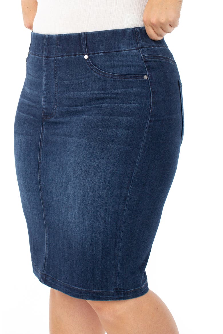 Liverpool Chloe Pull-On Denim Pencil Skirt, Alternate, color, ESTRELLA