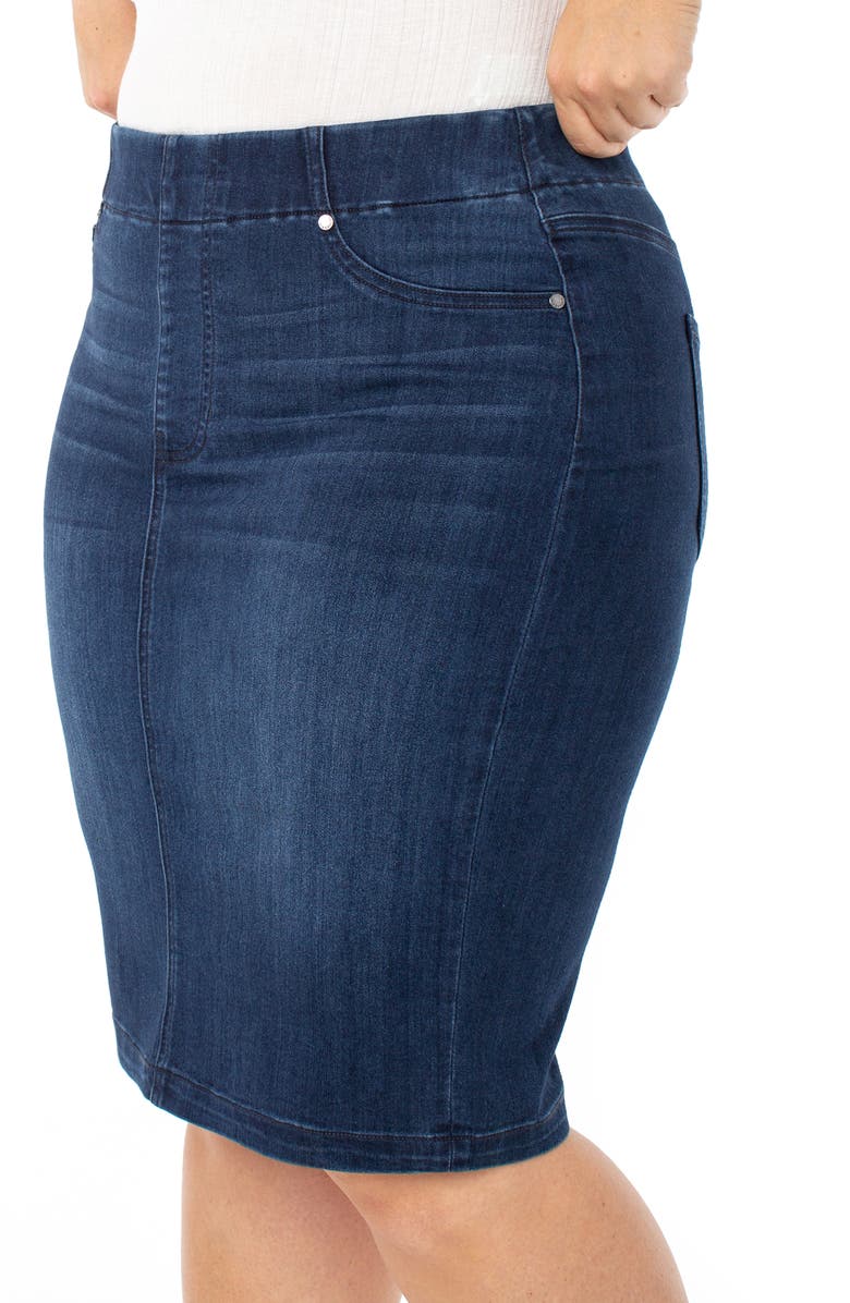Liverpool Los Angeles Liverpool Chloe Pull-On Denim Pencil Skirt, Alternate, color, 